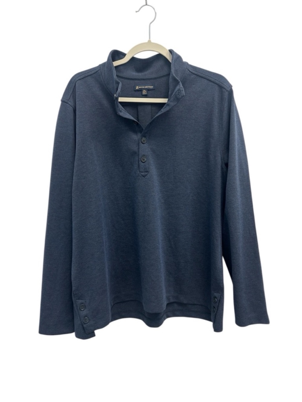 Brooks Brothers Quarter Button Pullover Sweatshirt Navy Mercedes-Benz Logo